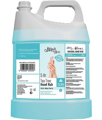 Mirah Belle - Tea Tree & Aloe Vera GEL Hand Rub (5 L),(72.9% Alcohol) Hand Sanitizer 5000 mL Pack of 1