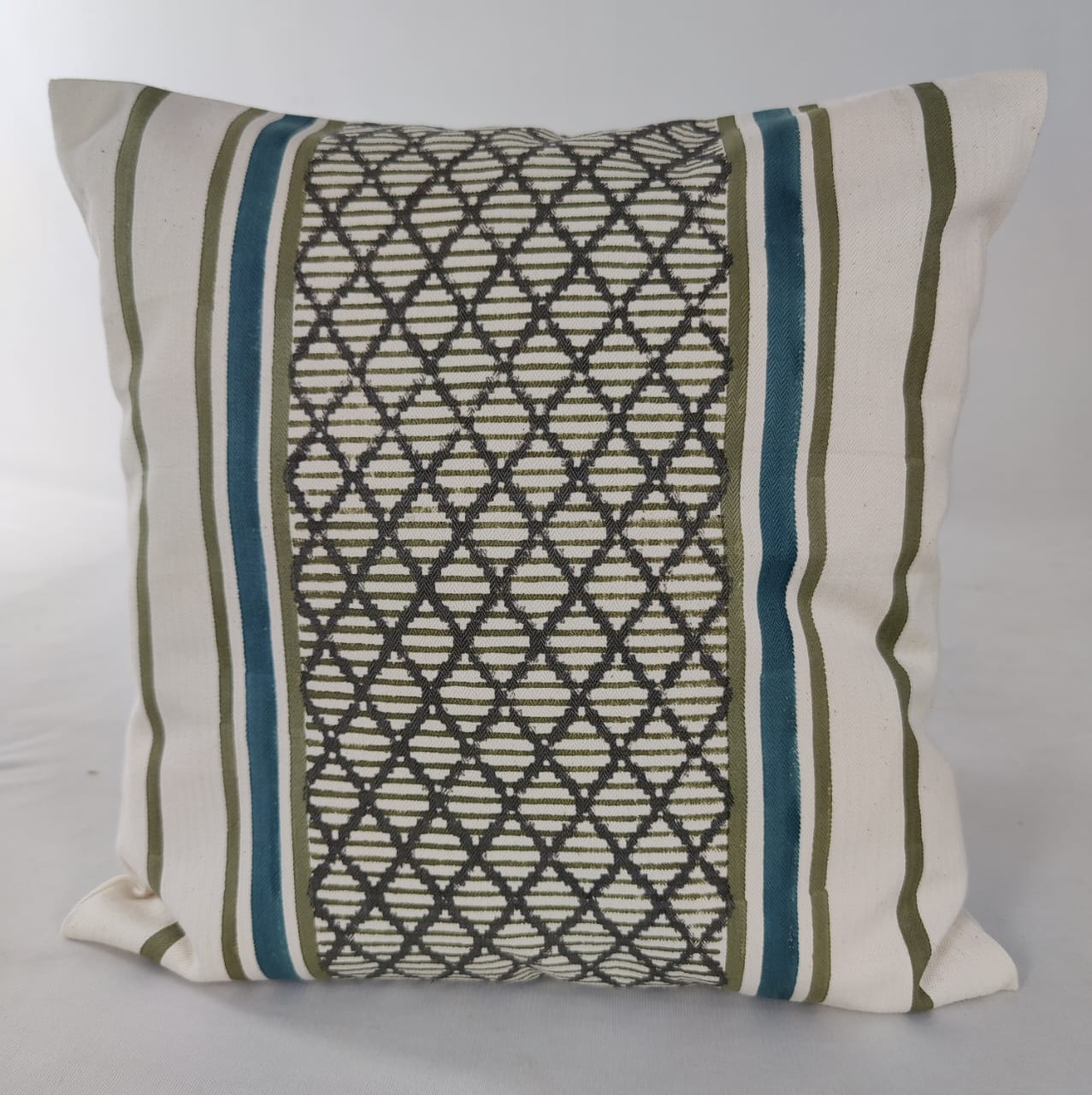 Block Printed Cotton Cushion Covers | Set of 2 | Geometric Design