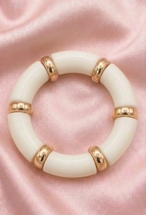 Vardaan Crystalx Women's Anti-Tarnish Bracelet (Kada), Chunky white marble beads with gold spacers bold, elegant stretch bracelet. Hypoallergenic, Skin Safe, Sweat & Water Proof. Every day wear. Vardaan Crystalx Women's Anti-Tarnish Bracelet (Kada), Chunky white marble beads with gold spacers bold, elegant stretch bracelet. Hypoallergenic, Skin Safe, Sweat & Water Proof. Every day wear.