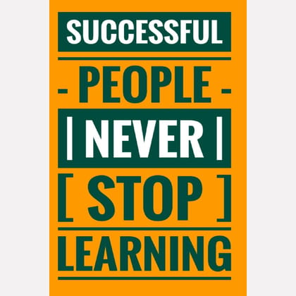 Nokkes Successful People Never Give Up Learning A4 8X12in Wall Poster Made With 300gsm Glossy Paper For Home Office Work Wall Decoration