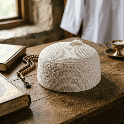 Elegant Cotton Prayer Topi Comfortable Traditional Cap Pack of 1