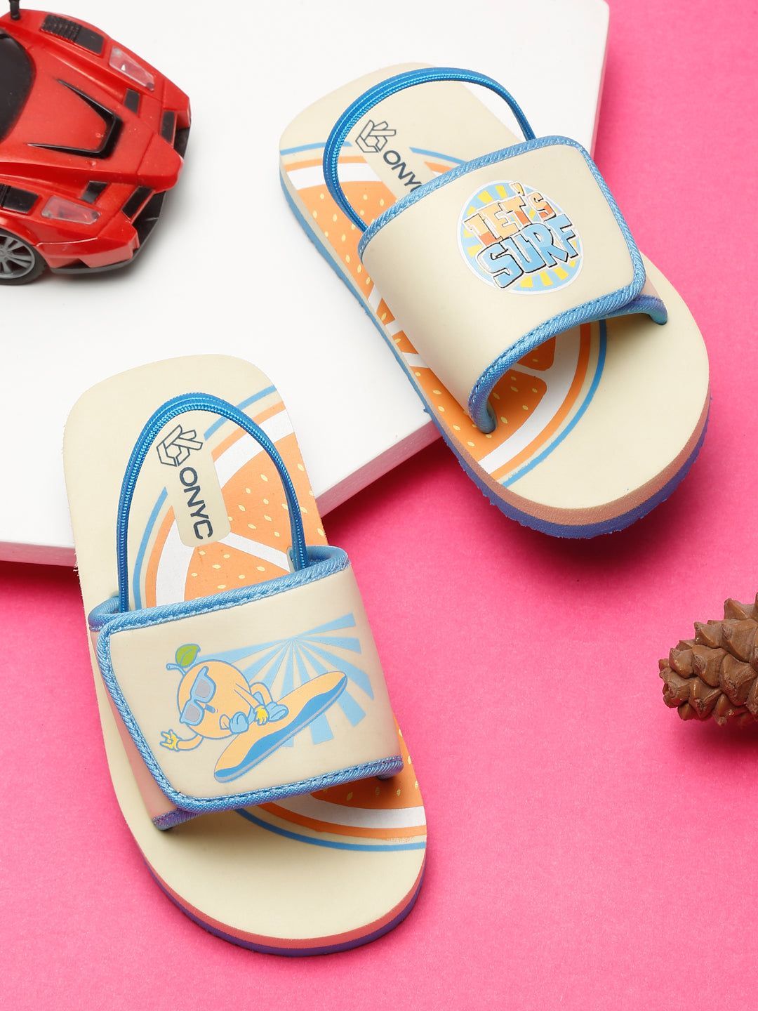 ONYC Beige Sliders for Kids, Surfing Sliders (Unisex)