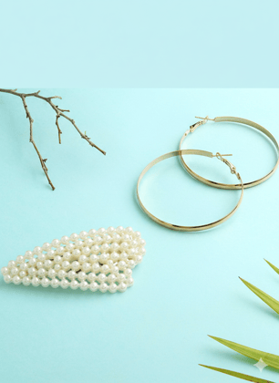JustPeachy Gold Toned Contemporary Half Hoop Earrings Stylish Everyday Wear Pack of 1