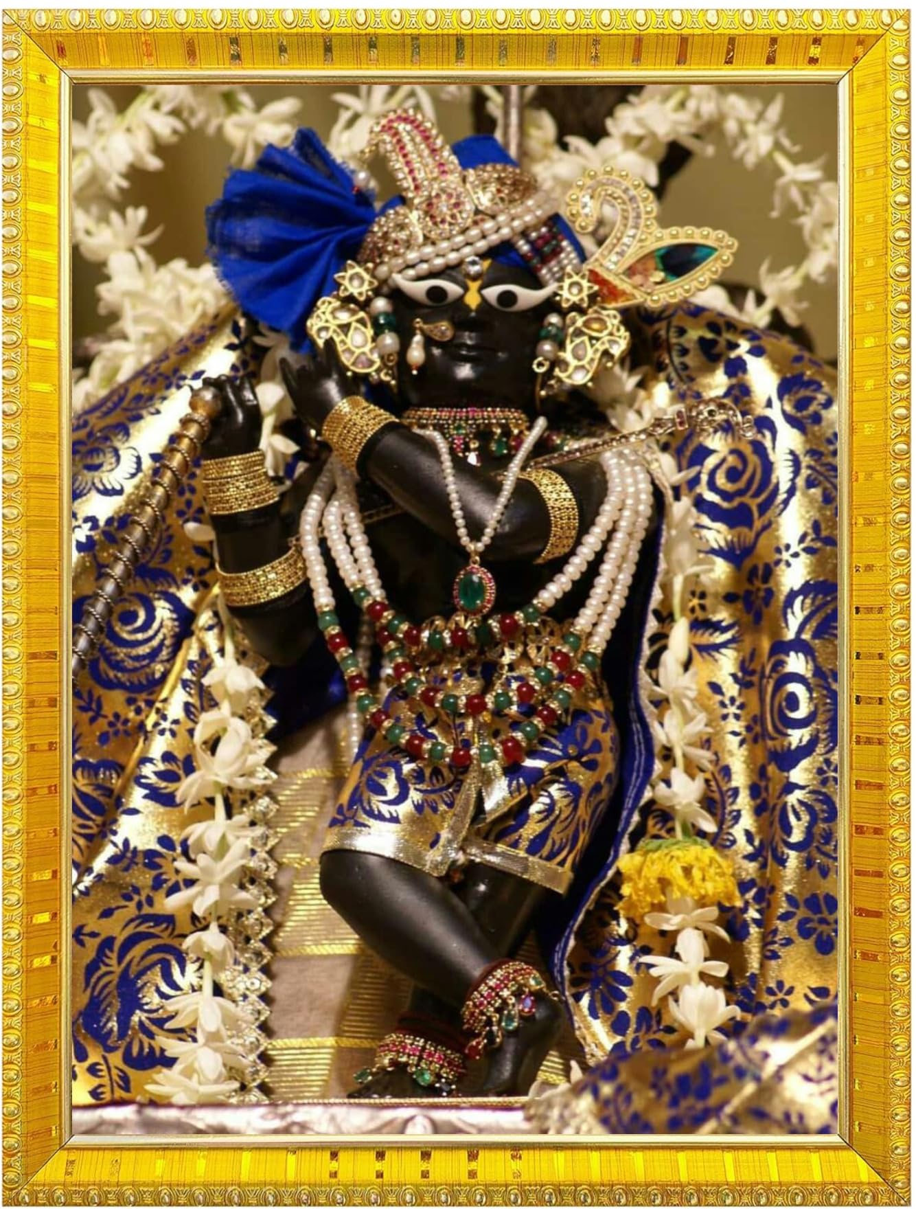 NOKKES Radha Raman Vrindavan Radha Raman Thakur Ji Photo Frames Religious Photo frame 5X7 Inch Photo Frame_QWW55