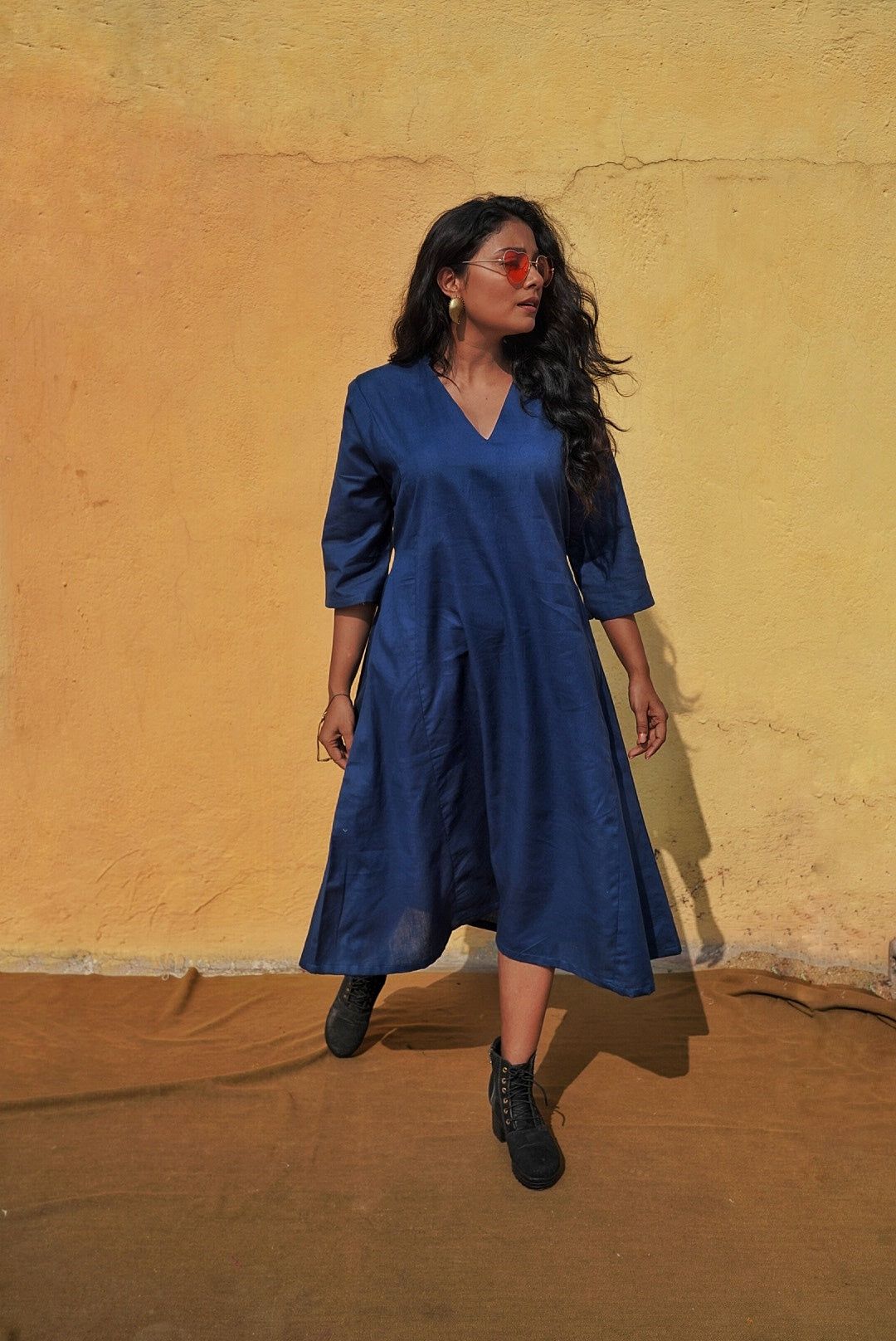 Plus Size Mid Length Cotton Dress
