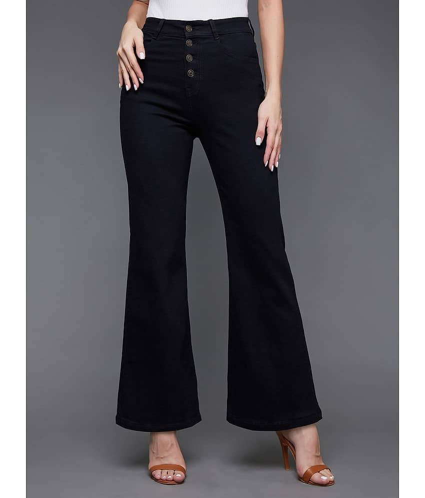 Miss Chase - Black Denim Wide Leg Women's Jeans ( Pack of 1 )