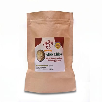 Aaloo Chips | Ready to Fry Dry Potato Chips  | Raw/Non-Fried Aaloo Chips  - 100 gm