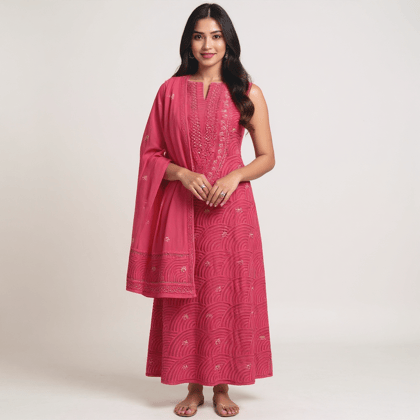 Georgette Unstiched  Suit with Dupatta