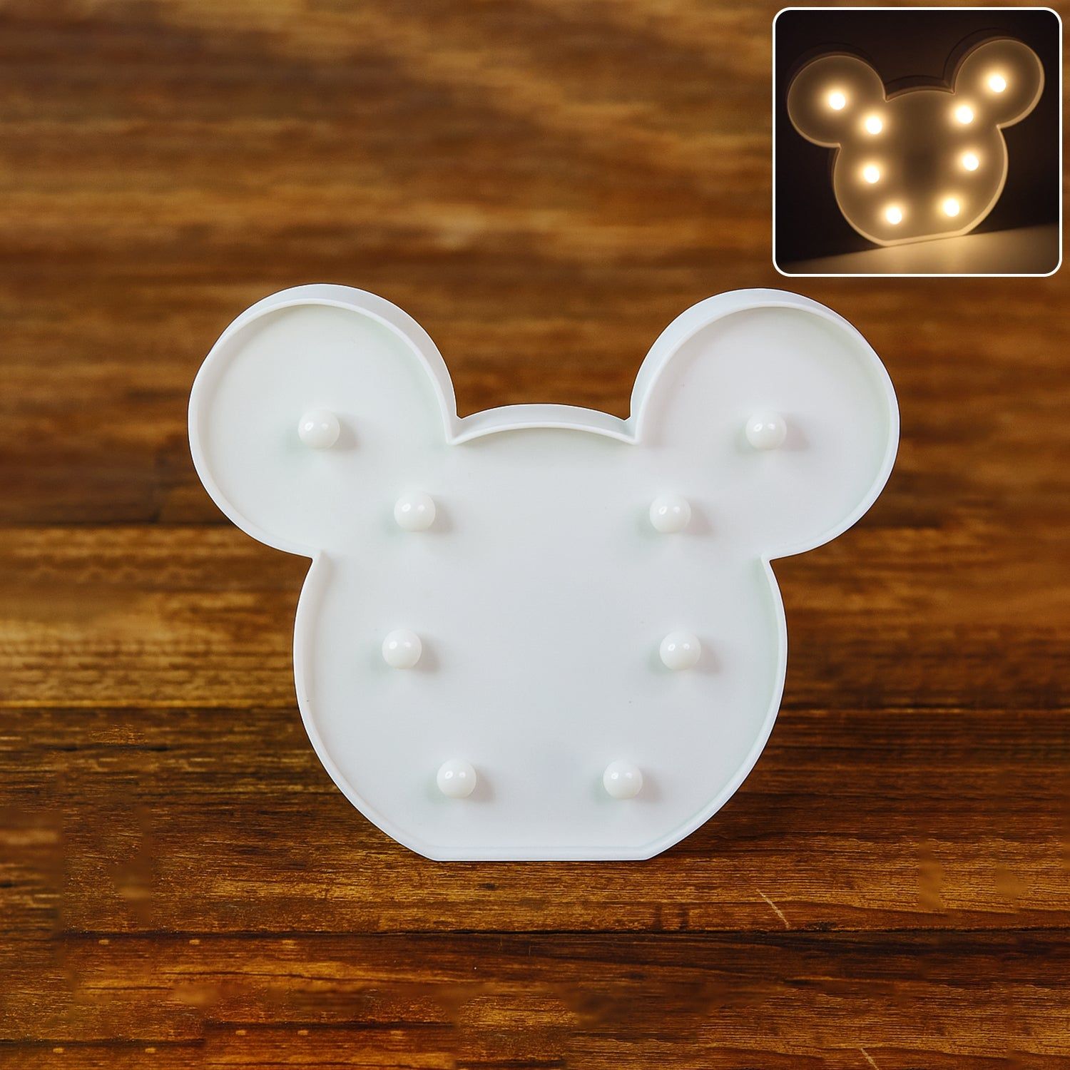 Mickey Shaped LED Decorative Night Light (1 Pc)
