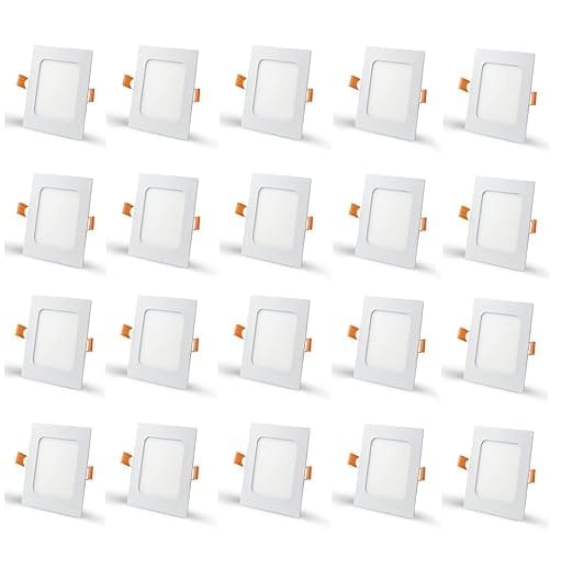 12 Watt Square Led Conceal Panel Light for False Ceiling & POP - Warm White, Pack of 20
