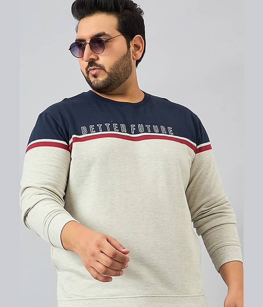 AUSTIVO Fleece Round Neck Men's Sweatshirt - Grey ( Pack of 1 )