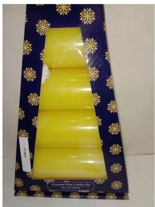 Set of 4 Aroma Pillar Candle Set 1 box Vanilla