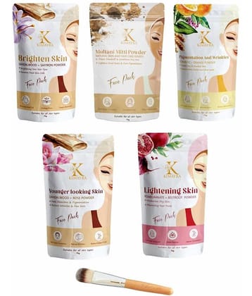 Kimayra Pure & Natural Bridal Skincare Face Pack Combo Powder for Natural Glowing Skin