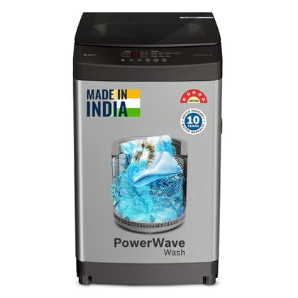 Bosch 8 kg 5 Star Fully Automatic Top Load Washing Machine,PowerWave Wash,Inbuilt Dual Lint Filter, Stainless Steel VarioDrum with 5 fin Pulsator, Flex Drain, Water Save,Dark Grey (WOE80AH0IN)