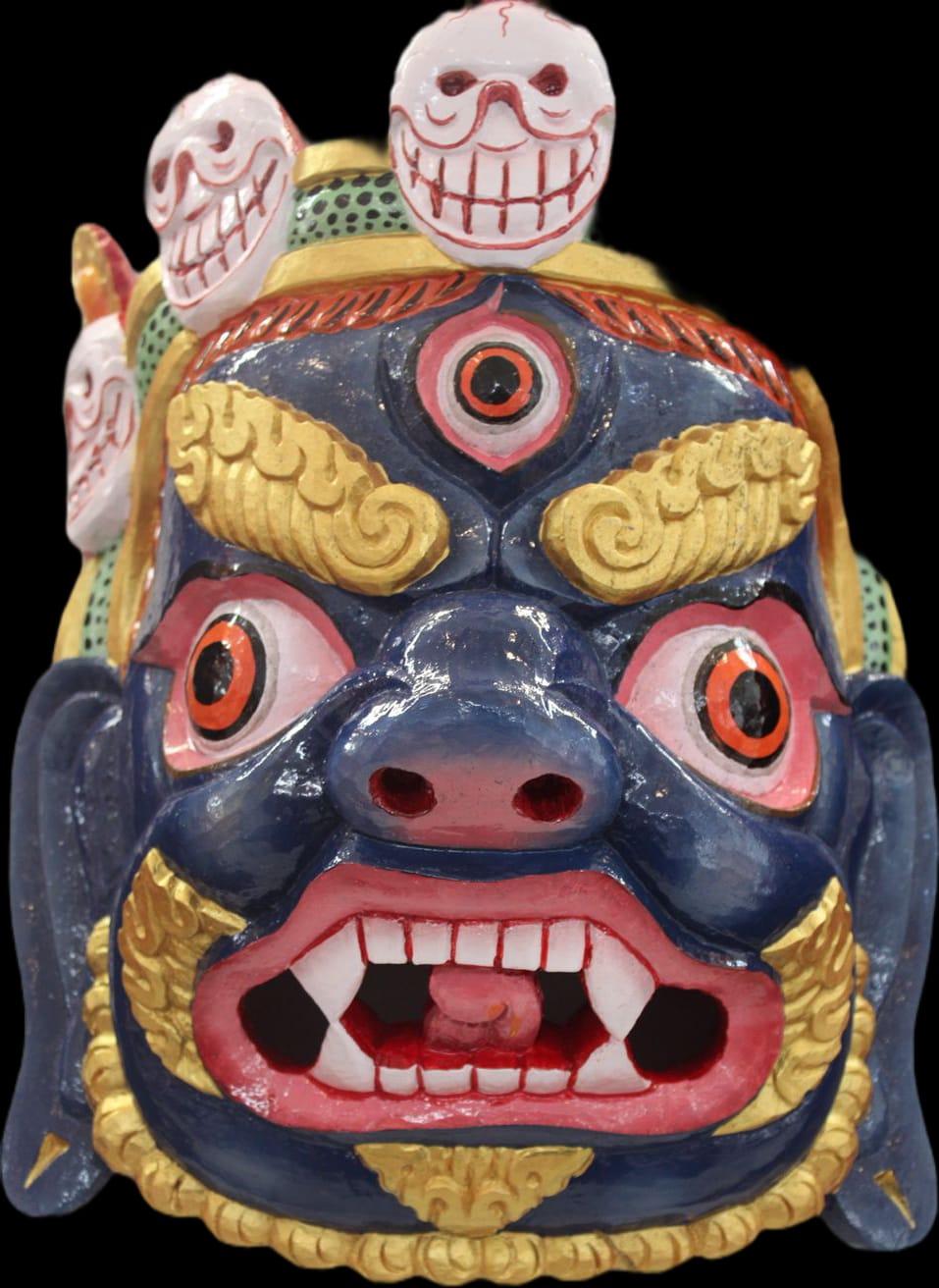 WOODEN MASK MAHAKALA