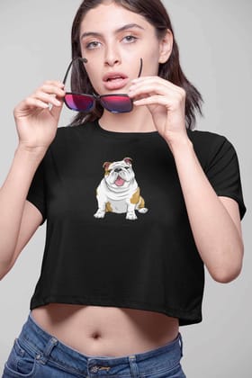 Crop Top (Women) - Wringkly Sprinkly Bulldog (12 Colours)