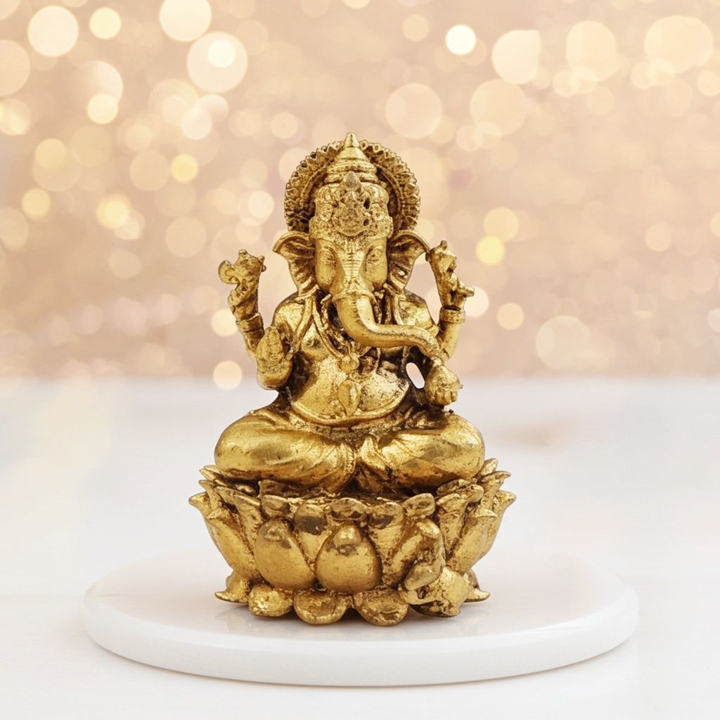 Handcrafted Brass Ganesh God Idol for Puja, Vastu & Decor, Height : 1.5 Inch (BSMAS1870 G)