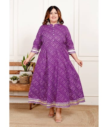 Avnii Women Cotton Printed Gown ( Purple )