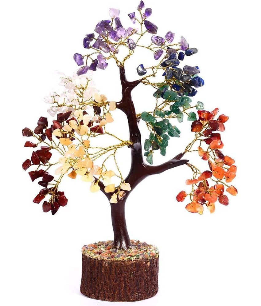 VASTU SAMADHAN 7 ( Seven ) Chakra Crystal Healing Tree with 300 Beed  For Vastu Correction and Enhance Positivity (Colour - Multi)