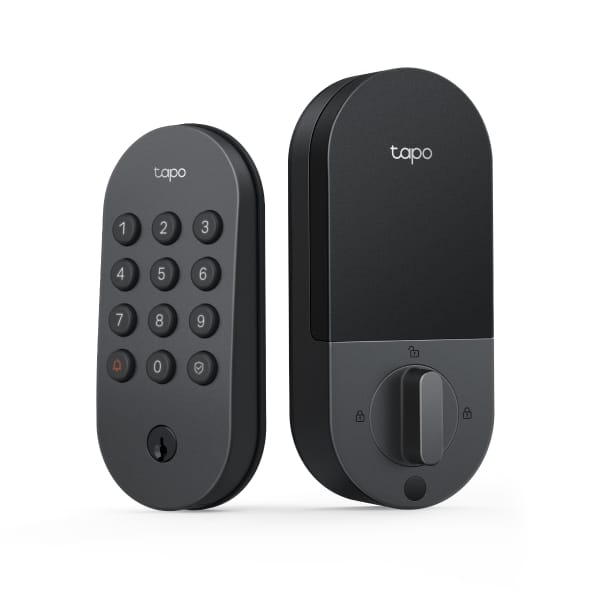 TP-Link Tapo Smart WiFi + Bluetooth Keyless Door Lock with Keypad, Auto-Lock, App Control, Alexa & Google Home Compatible, 200 PIN Codes, USB-C Backup Power - Black