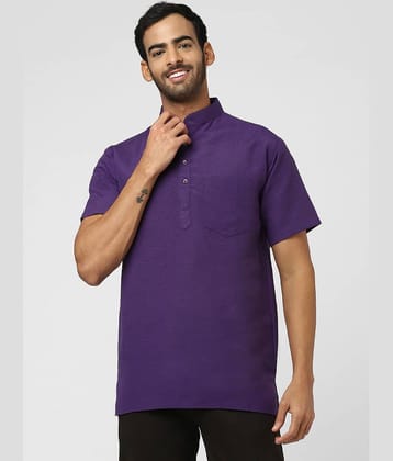 DESHBANDHU DBK - Purple Cotton Men's Regular Kurta ( Pack of 1 )