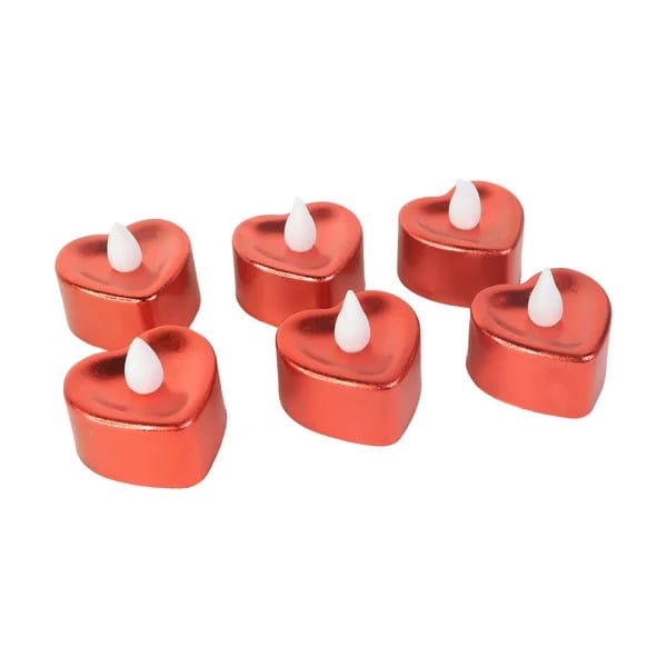 Heart Shape LED Flameless Decorative Candles (6 Pcs or Set)
