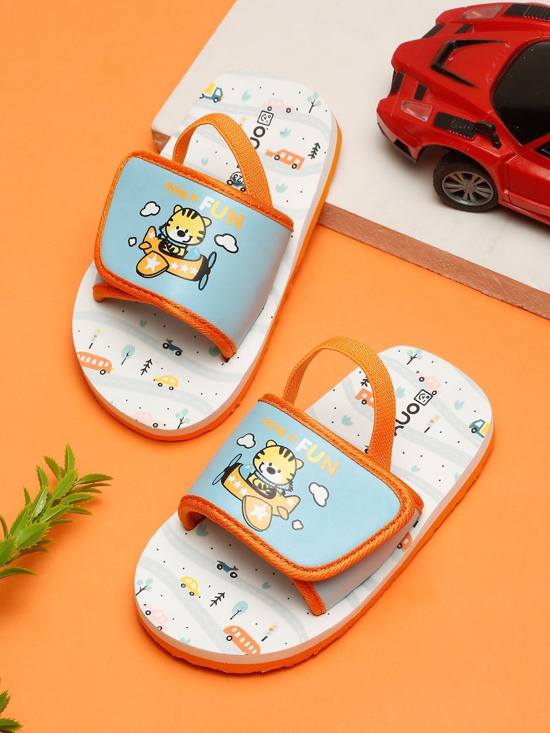 Premium FLYING-CAT Sliders - Orange (Unisex)