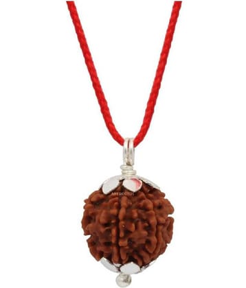Astrodidi 6 Mukhi Rudraksha With Silver Pendant With Lab Certificate