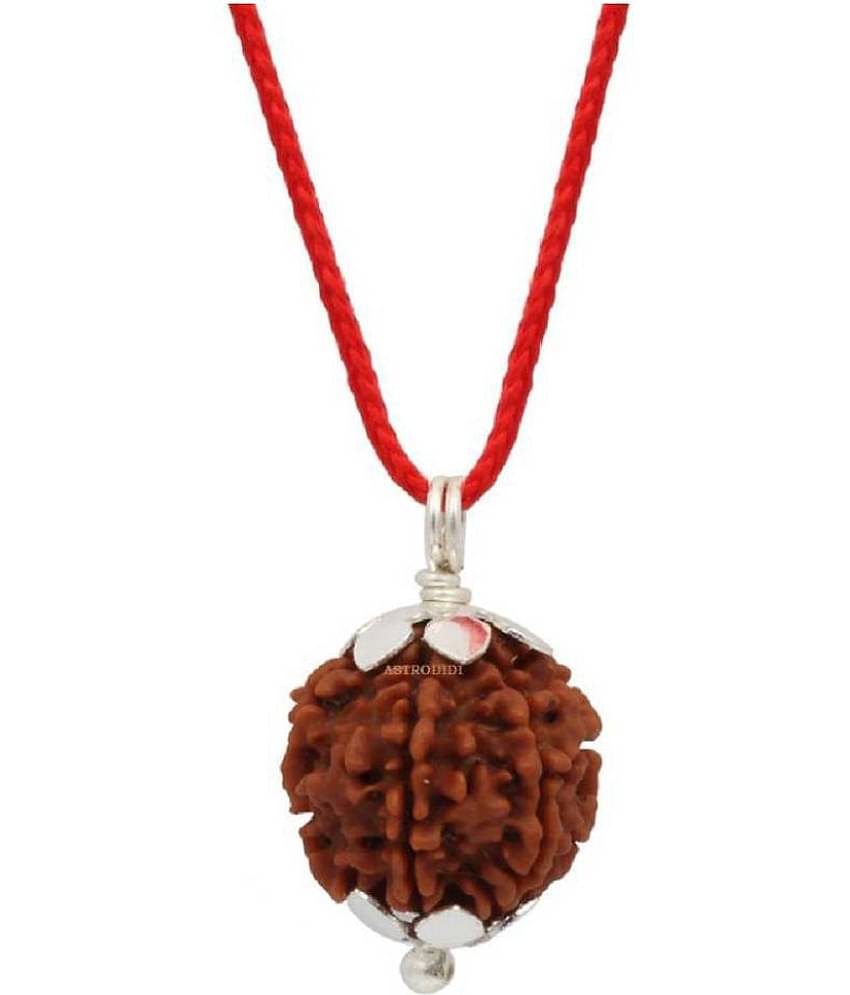 Astrodidi 6 Mukhi Rudraksha With Silver Pendant With Lab Certificate