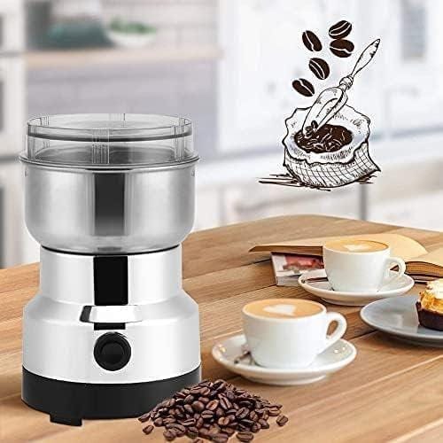 Electric Stainless Steel Coffee & Spice Grinder with Transparent Lid