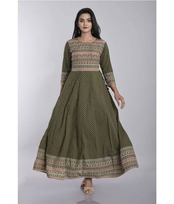 Kbz - Green Cotton Blend Women's Anarkali Kurti