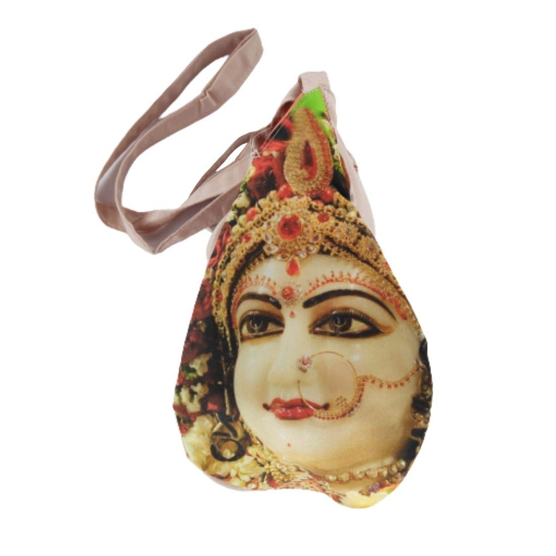 MAYAPURI Radha Rani Printed Japa Mala Bag/Gomukhi Bag/Chanting Bag with Zip Pocket (Pack of 1)