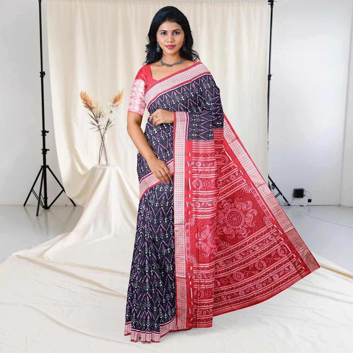 Tribal Motif Sambalpuri Silk Saree