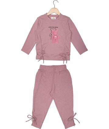 PEACHIES Girls Cotton Blend Tracksuit For ( Maroon )