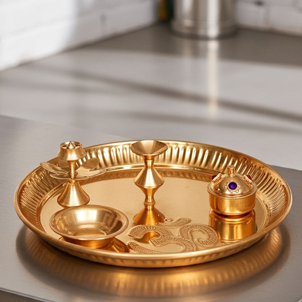 Brass Pooja Thali Set (ZMAS003/10)
