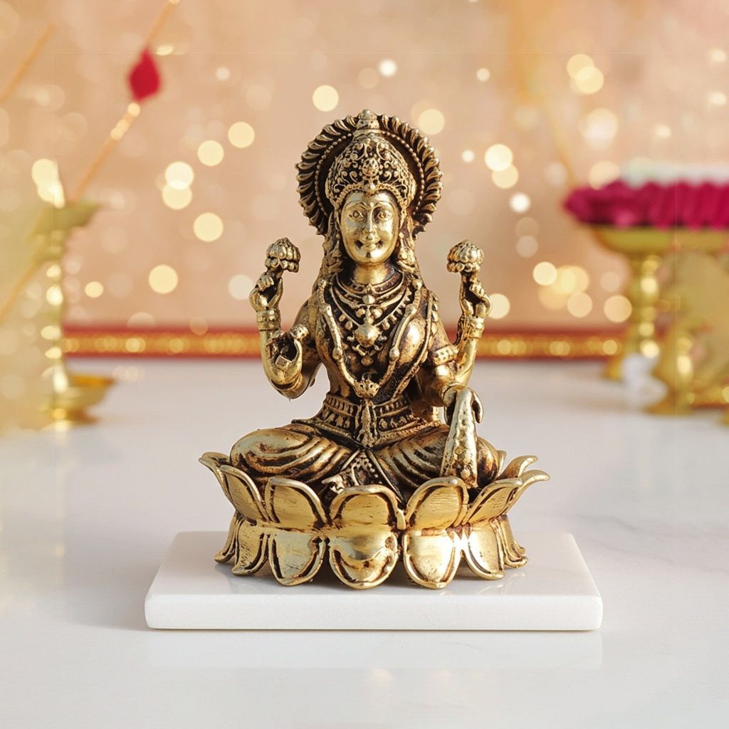 Brass Showpiece Laxmi Ji God Idol Statue (BSMAS1704 L)