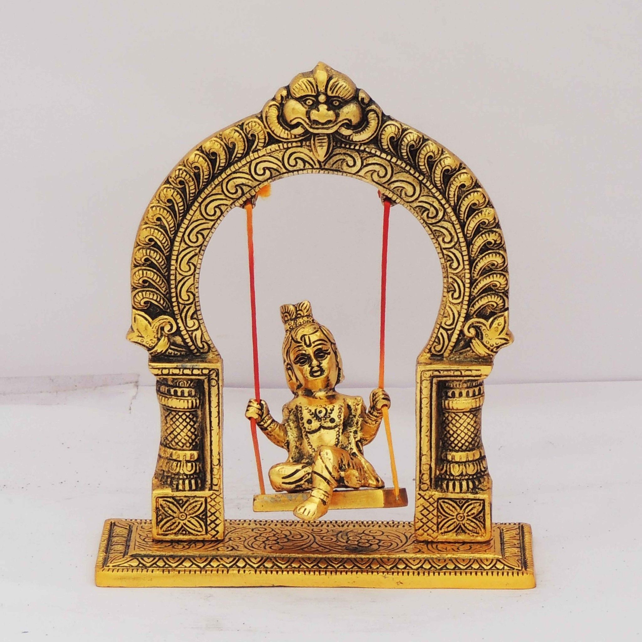 Aluminium Laddu Gopal with Jhula (ASMAS317 G)