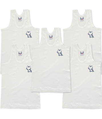 HAP Pack of 5 Boys Cotton Vest ( White )