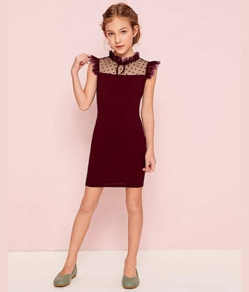 Addyvero Cotton Blend Bodycon Dress For Girls ( Pack of 1 , Black )