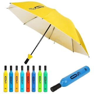 (Pack of 1) Bottle Shape Foldable Umbrella, Waterproof, Compact, for Travel, Office and Outdoor Use (Assorted Color) (Pack of 1) Bottle Shape Foldable Umbrella, Waterproof, Compact, for Travel, Office and Outdoor Use (Assorted Color)