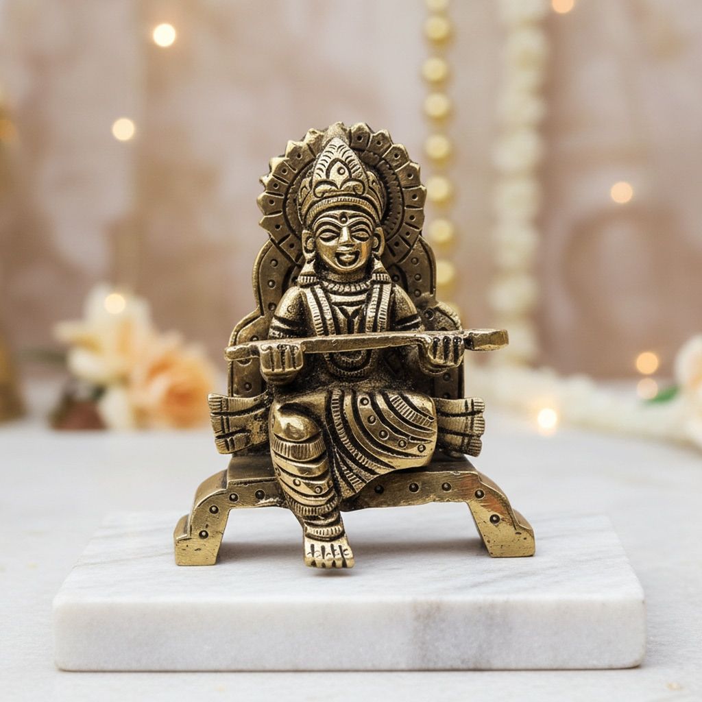 Brass Maa Annapurna Devi God Idol Statue for Puja & Gifting, Height : 3 Inch (BSMAS1087 W)