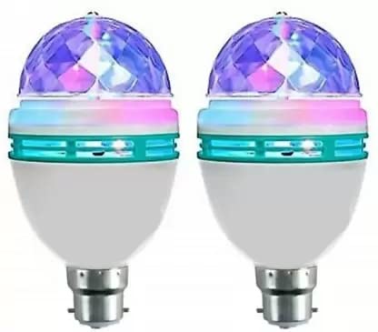 Elecsera 360 Degree LED Bulb Disco Light, LED Light, LED Disco Light for Party Pack of 2 Single Disco Ball (Ball Diameter: 2.5 cm)