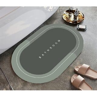 Xxssier Anti Skid Non Slip Water Absorbing Mat For Bathroom Mat, Dry Rubber Backed Anti-Slip Floor Mat (Size 6040 Cm) (Color Green)