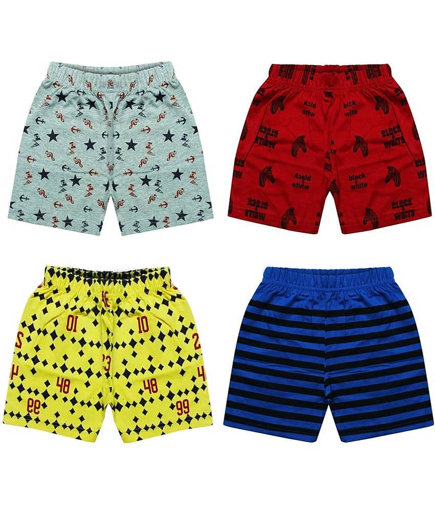MIST N FOGG Pack of 4 Cotton Blend Shorts For Boys ( Multi )