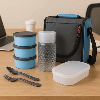 All-in-One Lunch Box with Fabric Bag for Office & School