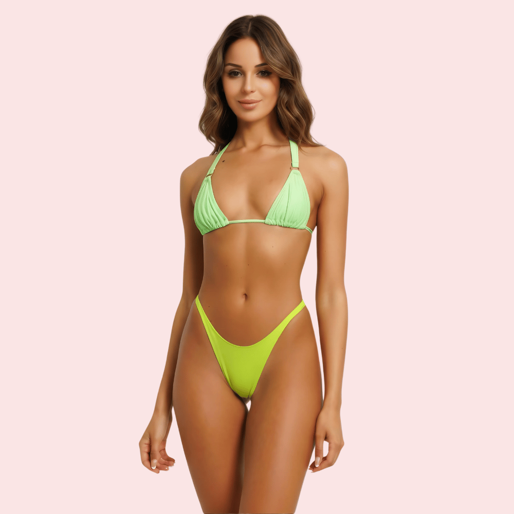 Lime Glow High-Cut Bikini Bottom (Bottom Only)