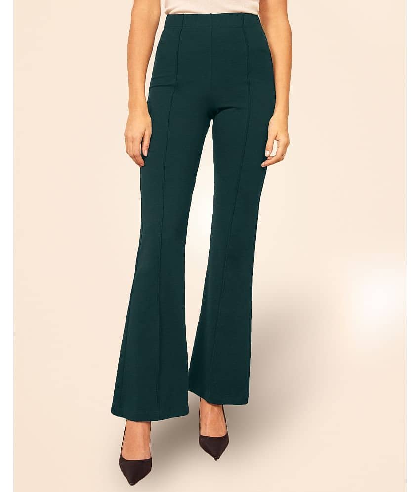 Addyvero - Green Cotton Blend Straight Women's Casual Pants ( Pack of 1 )