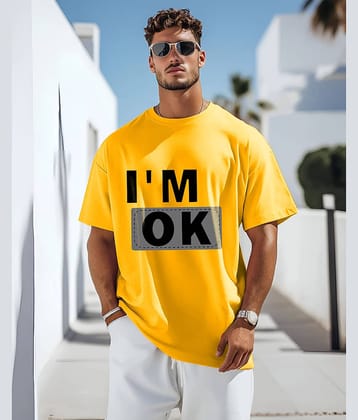 AUSK Men Cotton Blend Oversized Fit Printed T-Shirt ( Black )
