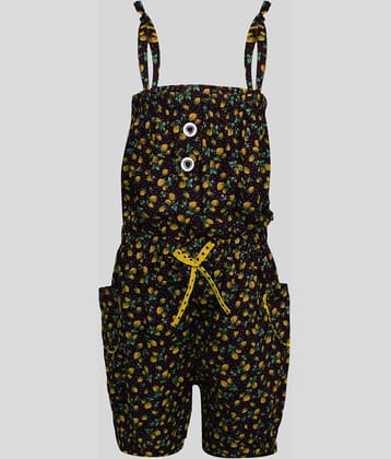 Arshia Fashions Girls Cotton Blend Jumpsuit ( Pack of 1 , Yellow )