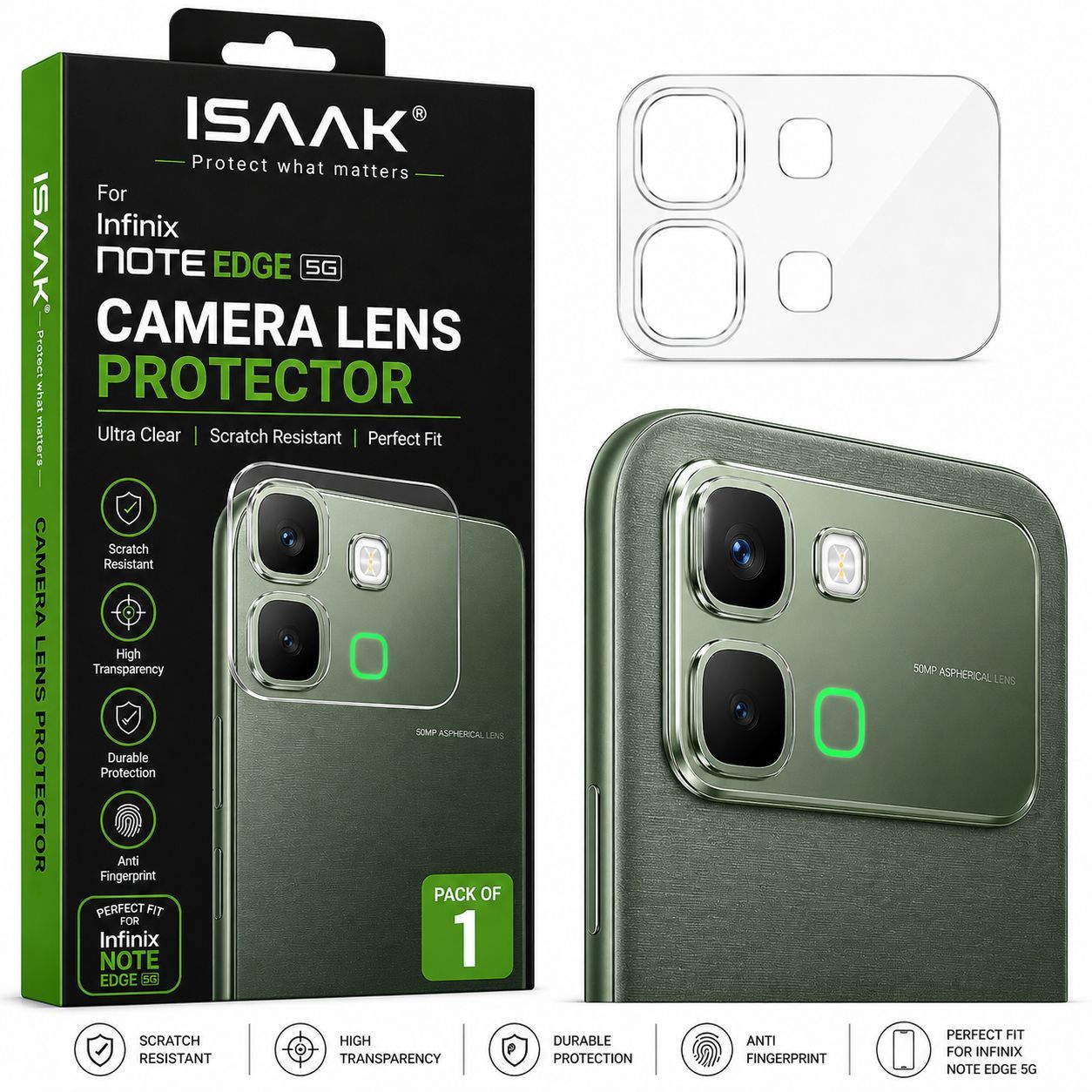 ISAAK Back Camera Lens Protector compatible for Infinix Note Edge 5G (Pack of 1)